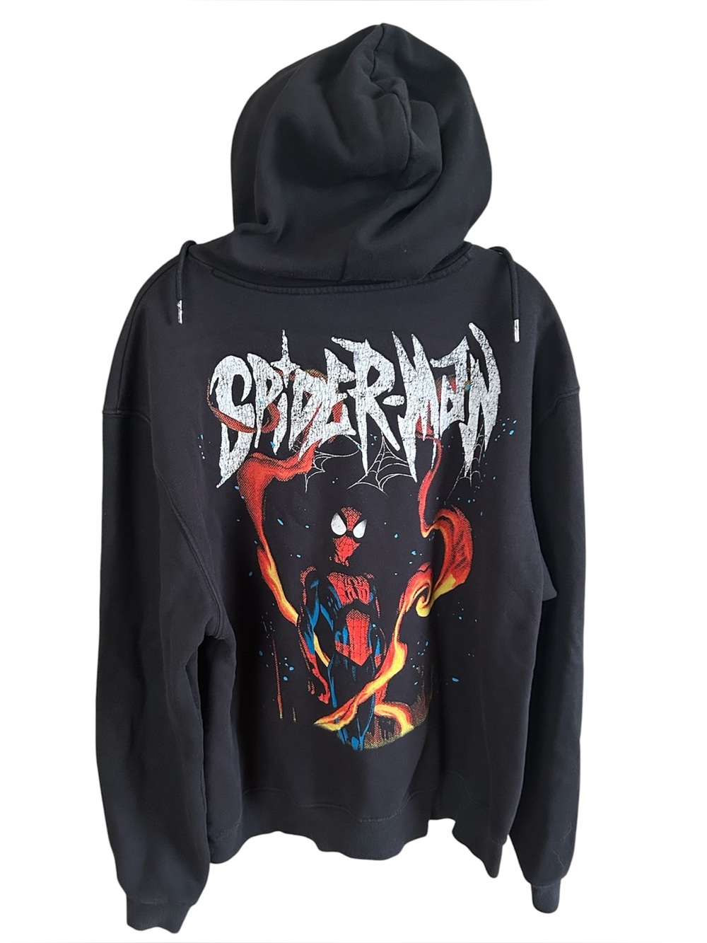 Marvel Spider-Man Graphic Hoodie Fleece Pullover Oversized Streetwear Y2K XL
